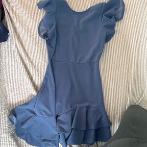 Elegant Blue Ruffle Dress